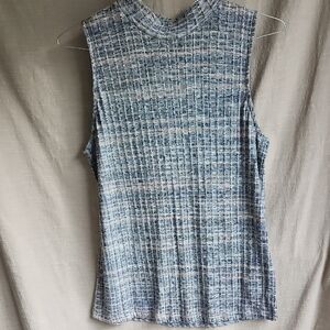 Liverpool Textured Blue and White Tank Top